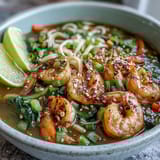 Asian Noodle Bowl with Shrimp and Scallops
