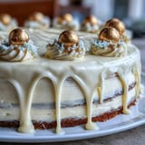 White Chocolate Drip Gold Balloons