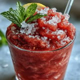 Enjoy this easy Frozen Strawberry Lemonade Slushie on a warm day.