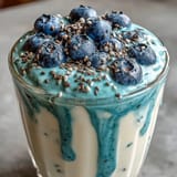 Probiotic Kefir Smoothie with Blueberry and Flaxseed: vibrant dish perfect for a healthy breakfast.