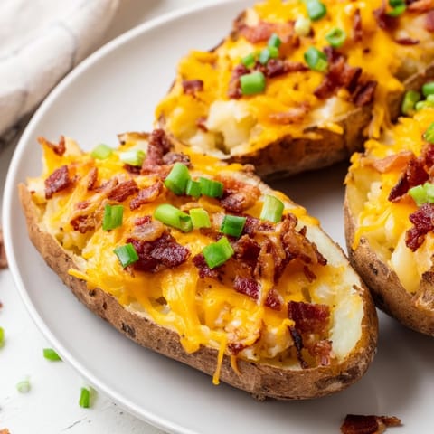 Crispy baked potato halves