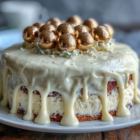 Elegant graduation cake with white chocolate drip and gold balloon decorations, perfect for celebrating a milestone achievement.