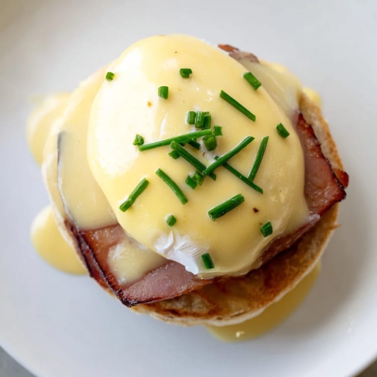 Visualize the perfect Eggs Benedict; fluffy English muffins supporting rich hollandaise.