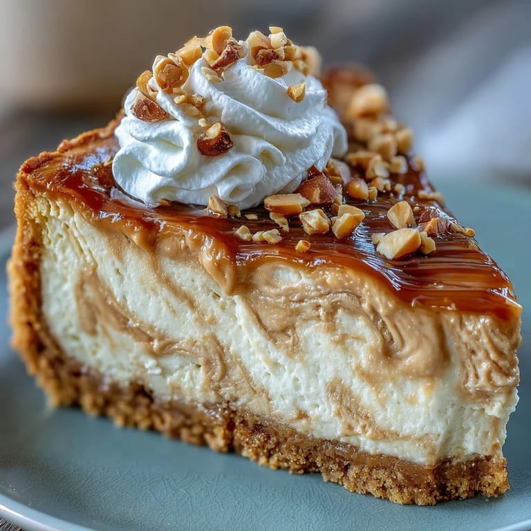 Nutter Butter cheesecake served chilled on a white plate with extra cookies and a dollop of whipped cream.