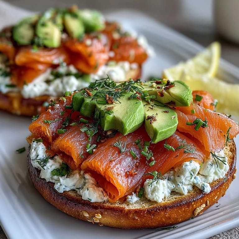 Elegant smoked salmon bagel board with cream cheese, fresh dill, and colorful vegetables, perfect for a festive springtime brunch spread.