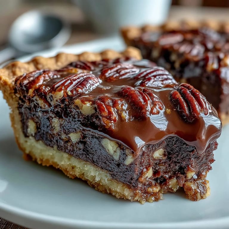 Southern-style Kentucky Derby Chocolate Pecan Tart, with a decadent chocolate center, toasted pecans, and flaky golden crust, perfect for celebrations.