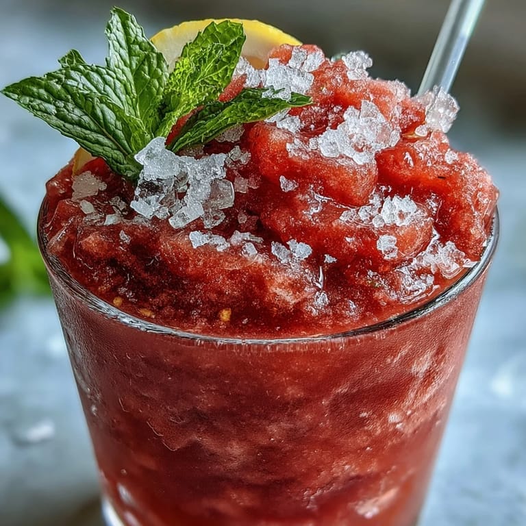 Enjoy this easy Frozen Strawberry Lemonade Slushie on a warm day.