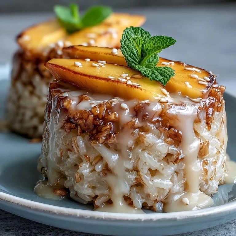 Vibrant Mango Sticky Rice Cups layered with luscious coconut and fresh fruit.