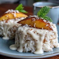 Delicate Mango Sticky Rice Cups showcasing sweet mango and creamy coconut.